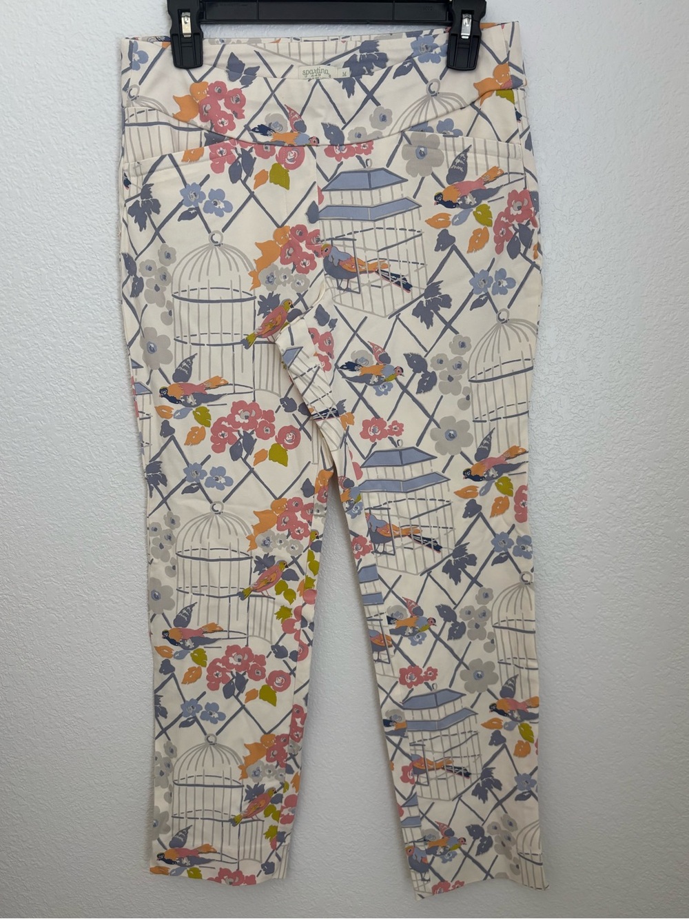Spartina 449 Go Silk cream ankle straight-leg pants size medium